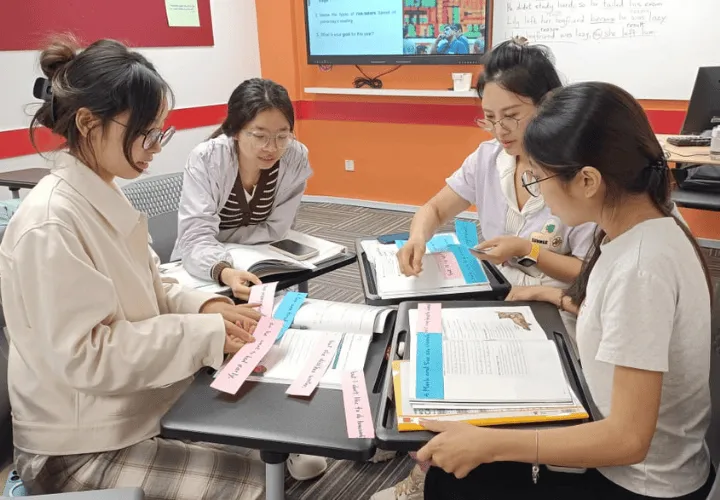 ELS students working together on a class activity